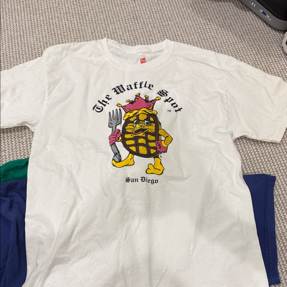Hanes Kids White T-Shirt with Waffle Design